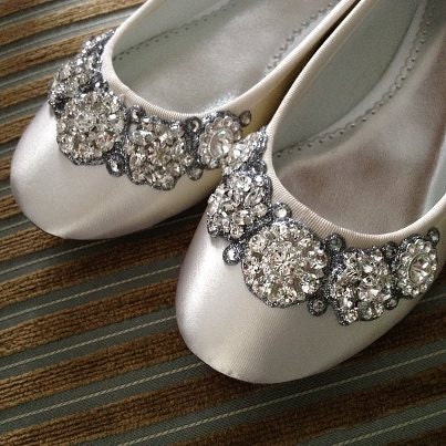 Crystal Garland Bridal Ballet Flats - Any size