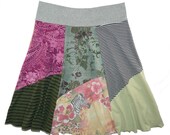 Zebra Boho Chic Hippie Skirt Women's Medium Large upcycled t-shirt clothing from Twinkle