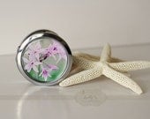 Photo Mirror Compact- "Lavender Stars", Lavender Flowers Photograph, 3" Double Sided Mirror- Engravable Gift Item