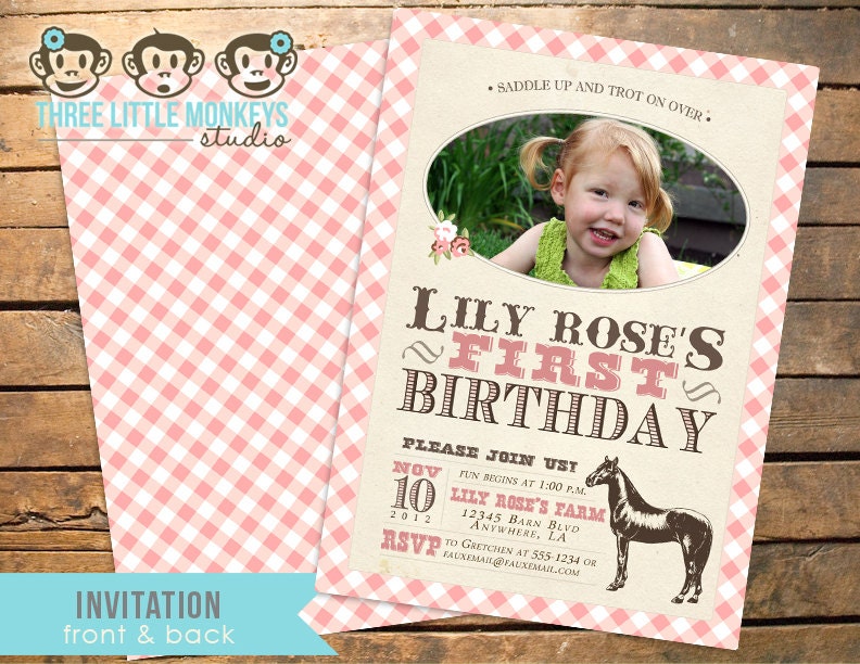 Vintage Pony Party Pack - Invitation plus 19 items
