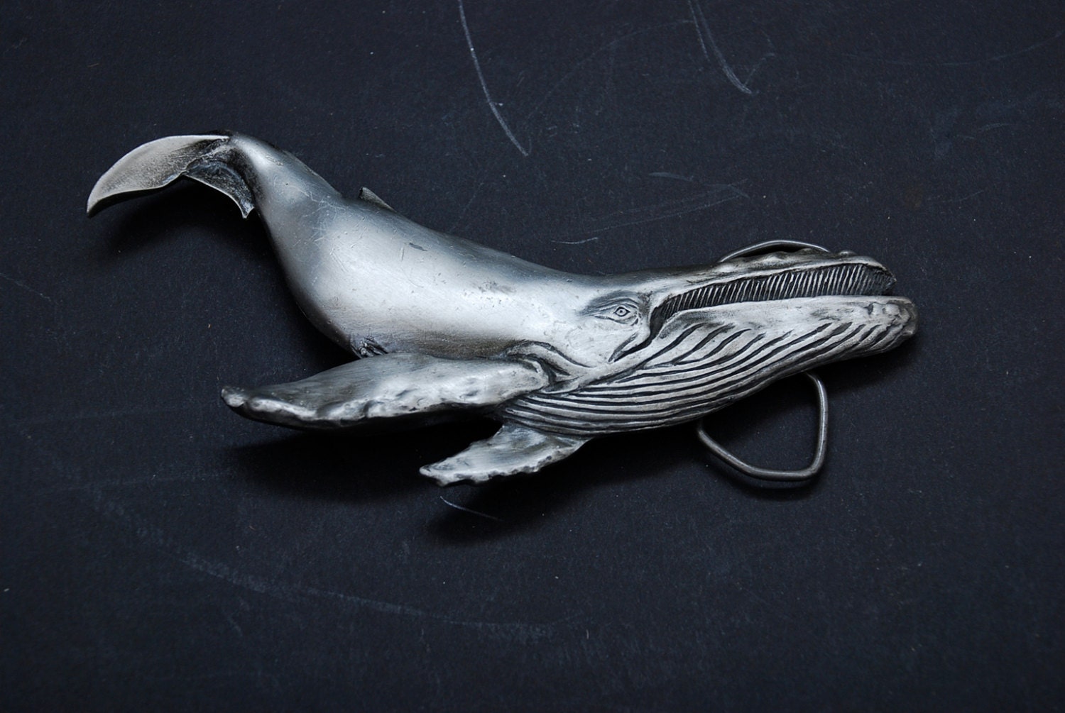 vinegrarroon Whale Buckle Belt Mid Century Modern Pewter