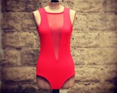 Deep V swimsuit -Red