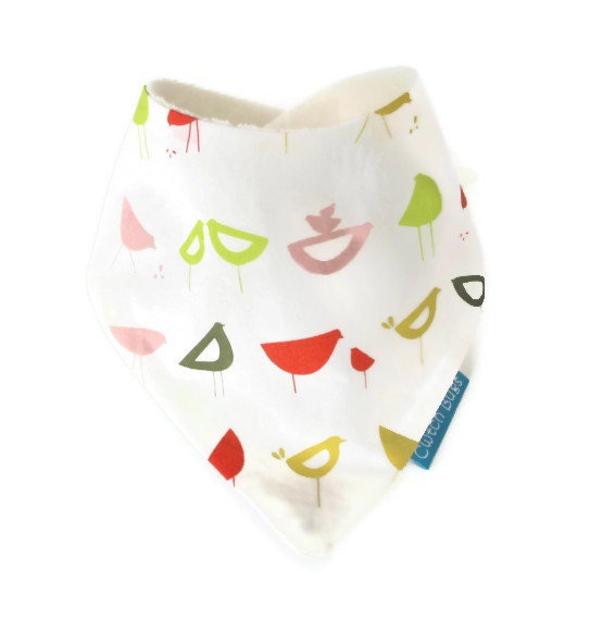 ORGANIC Baby Bandana Dribble Bib in 'Little Bird Red' - an Eco Friendly gift idea from Cwtch Bugs
