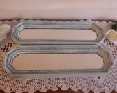 Mint Green Mirror Set Shabby Chic Beach Cottage Rustic Distressed French Country Farmouse Beach Cottage Coastal Seaside Vintage