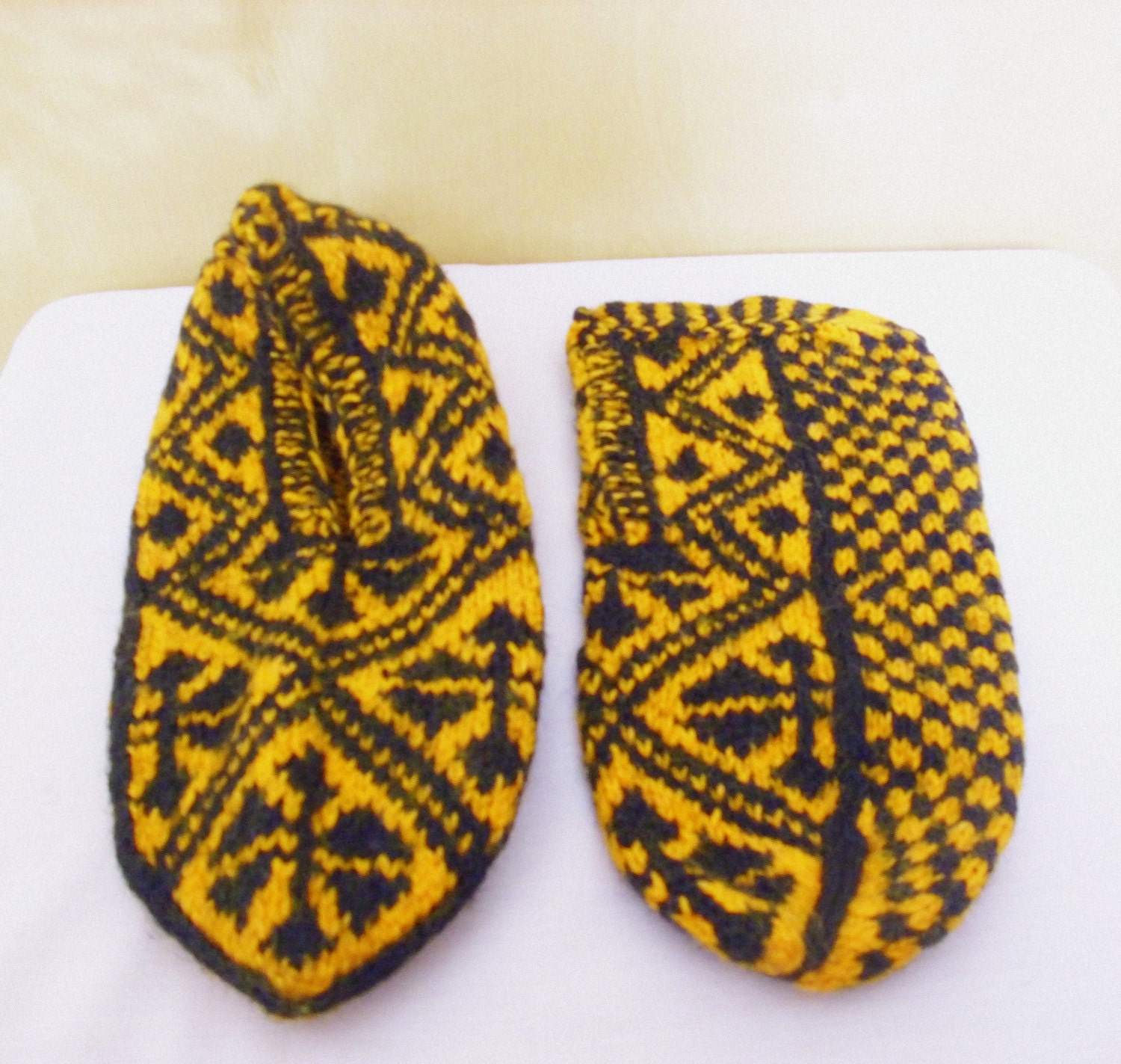 Crochet Slippers  yellow, and black  Traditional Hand Knit Turkish Socks Slippers for adults, crochet womens slippers, knitted home shoes,