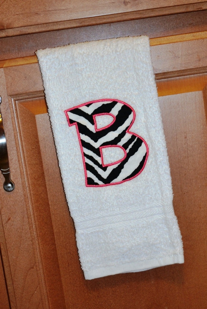SALE - Monogram 'B' Applique Kitchen Towel