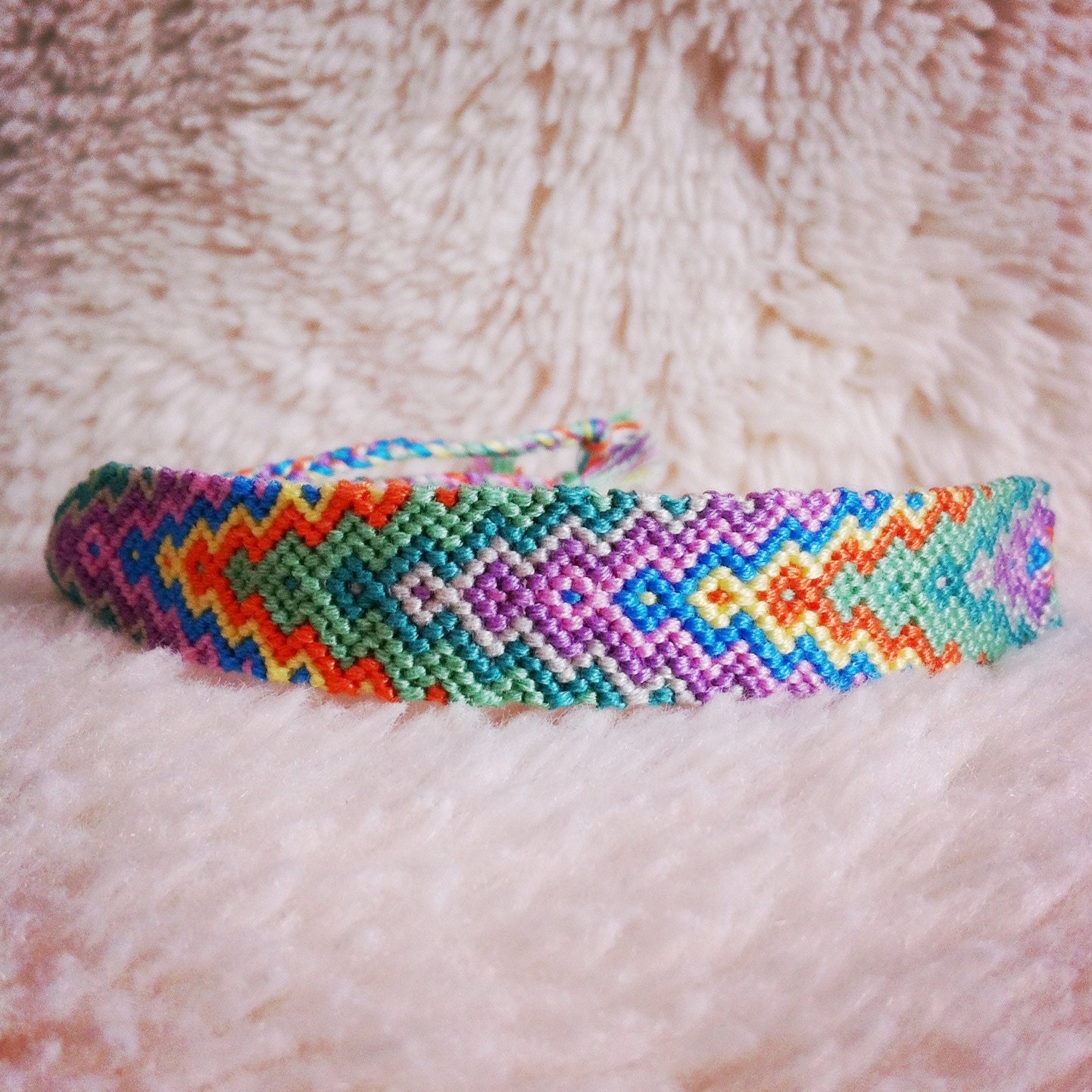 Friendship Bracelet - READY TO SHIP: Braided Handmade Embroidery Floss Fiber Friendship Bracelet - Wide Graduated Arrowhead