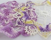 Two Purple Crocheted Doilies in Variegated colors for the Perfect Vintage touch home decor handmade doily