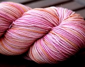Sock yarn - 75/20/5 SW Merino/Nylon/Stellina - Spam - "Lovemaking Confection"