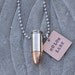 Molon Labe Bullet Jewelry Necklace, Hand Stamped, 45 Caliber or 9mm Nickel Plated Bullet on Stainless Steel Ball Chain