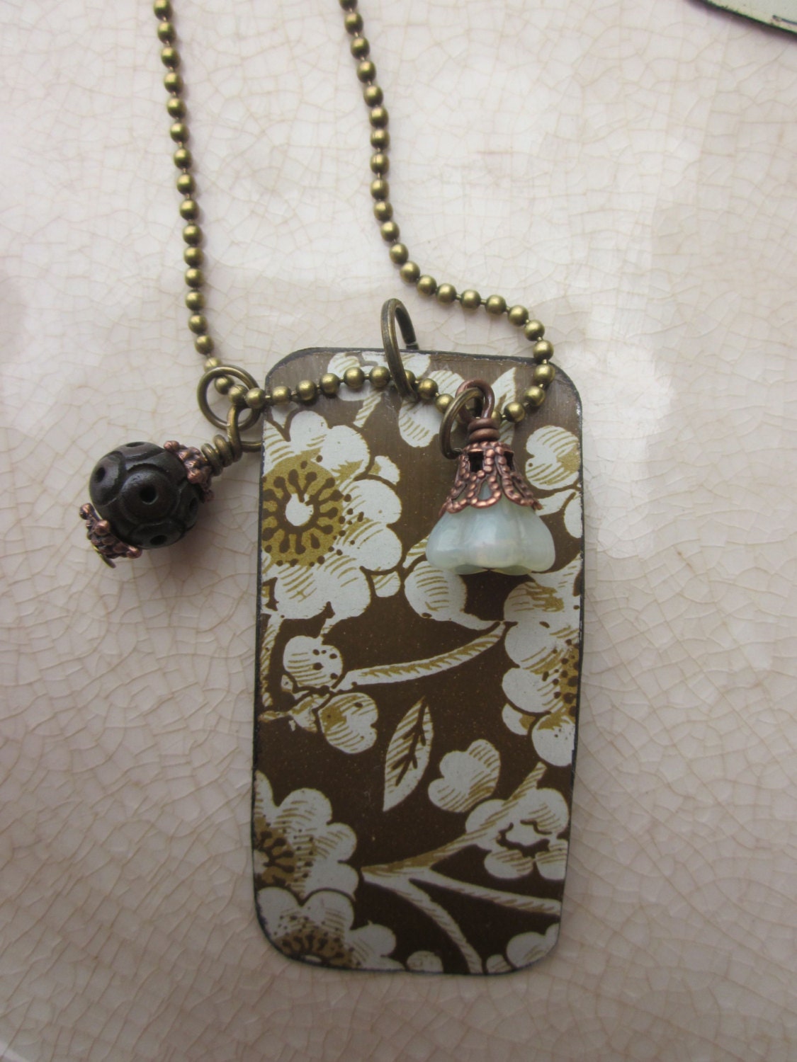 Vintage Tin Tag Pendant Tin for the Ten Year Anniversary