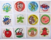 Huge Lot of Twelve Vintage Trend Matte Scratch and Sniff Stickers 80's - Smell Great