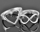 ON SALE, promise ring, infinity ring, personalized ring, best friend ring, mother daughter ring, sisters ring