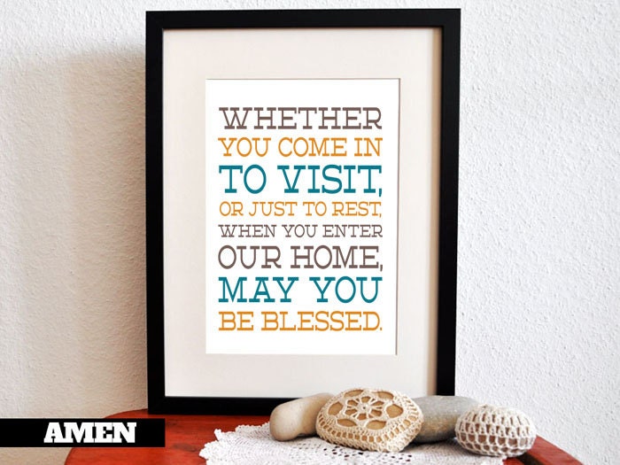 Home Welcome Blessing. 8x10. PDF. DIY Printable Christian Poster. Bible Verse.