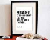 Friendship. Winston Churchill Quote. Printable Inspiration. 8x10. DIY. Printable. PDF.
