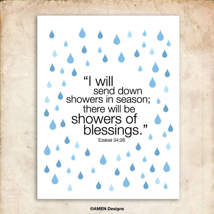Ezekiel 34:26. Showers of blessing. 8x10 DIY Printable Christian Poster.Bible Verse.