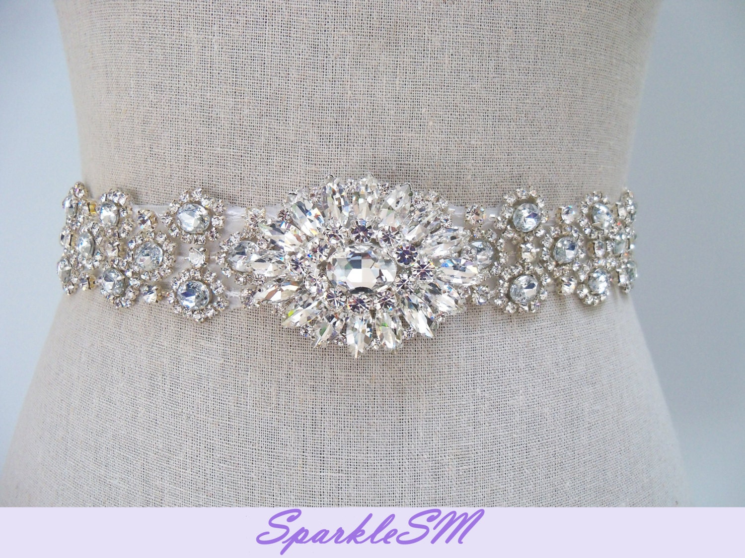 Crystal Bridal Sash - Georgia