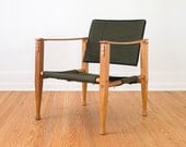 Vintage Custom US Military Tent Upholstered Campaign Safari Chair