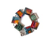 Resin Jewelry, Recycled jewelry, Starbucks Jewelry, custom bracelets, silver bracelets (Geese)