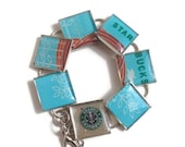 Resin Jewelry, Recycled jewelry, Starbucks Jewelry, custom bracelets, silver bracelets (Rolling hills)