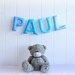 Personalized felt name banner - custom made wall art nursery decor - You pick your colors - blue name banner - nursery decor