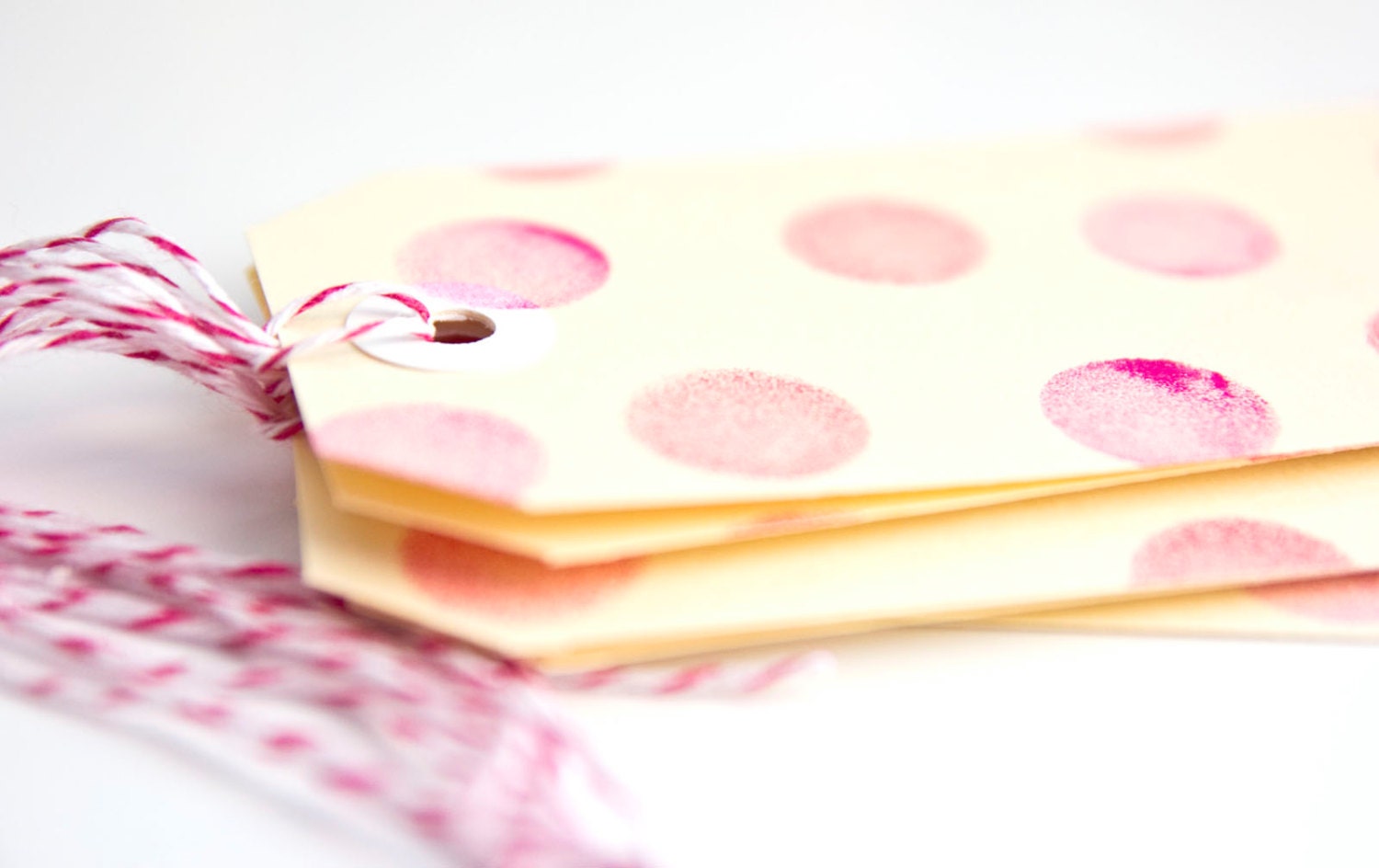 Pink & Red Polka Dot Manila Gift Wrap Tags