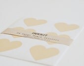 peach  large heart stickers  (24 stickers)