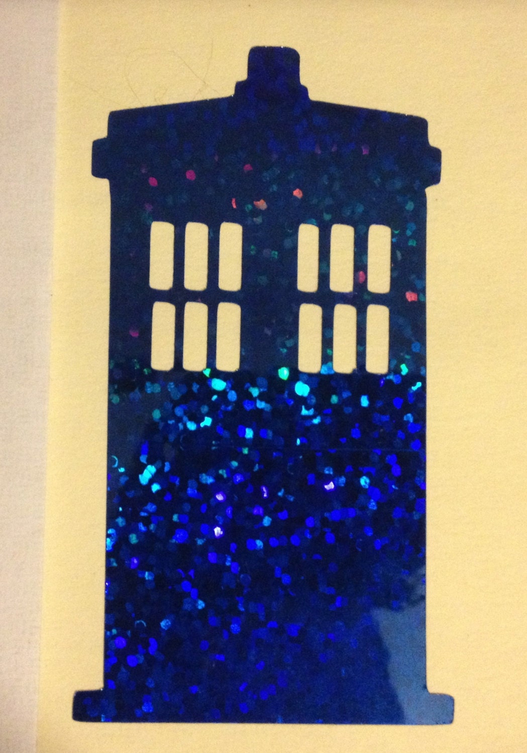 Tardis Inspired Royal Blue Sequin Vinyl Decal