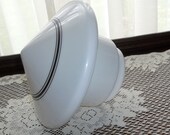 Art Deco Pendant Ceiling Fixture Light Lamp Globe Shade White Milk Black Strip Glass Vintage Lighting