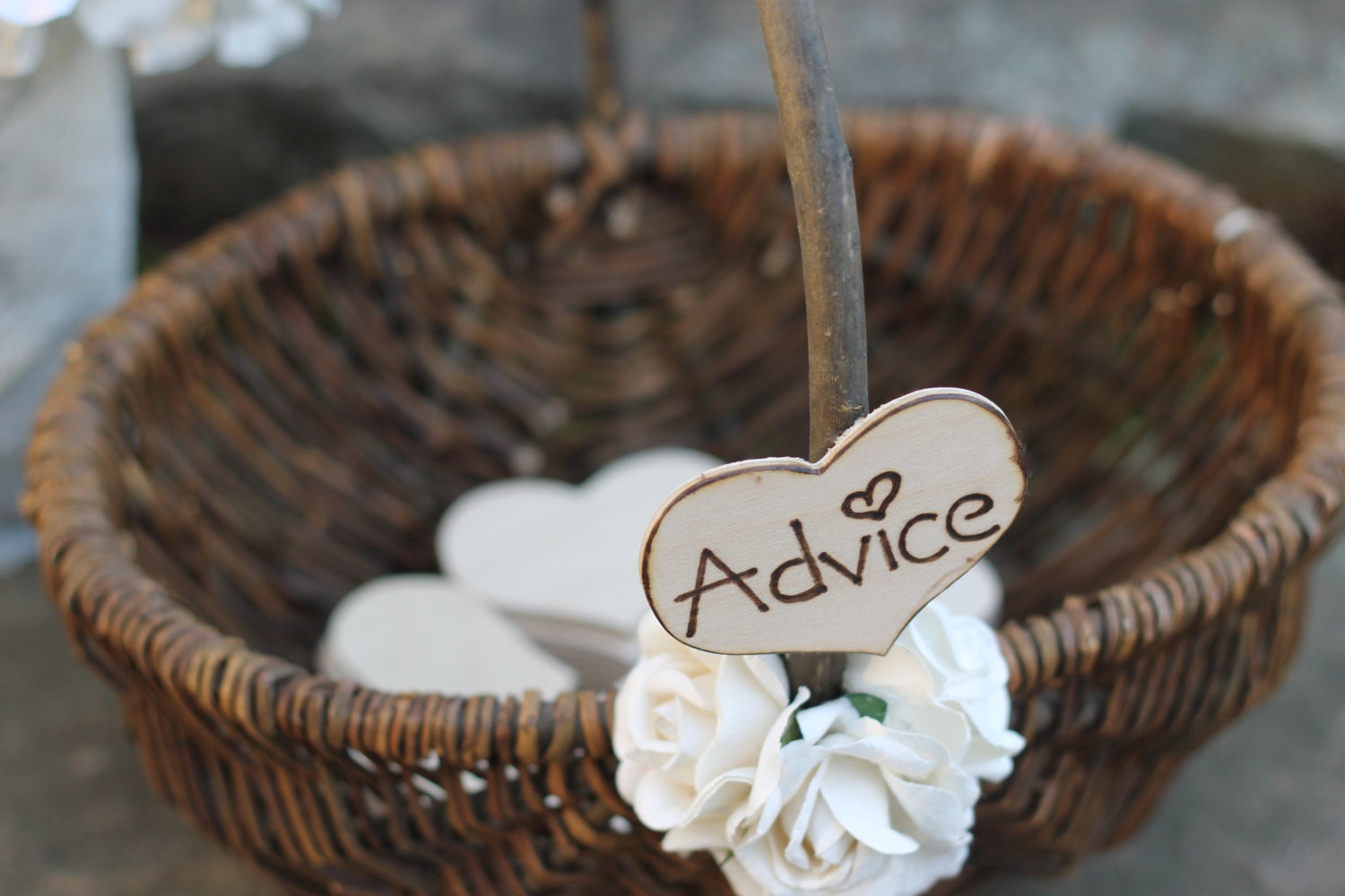 Wedding Advice Basket Rustic Decor