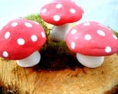 3 Magic Shortie Mushrooms (unscented) - Pottery Potpourri - Aromatherapy Diffuser Air Freshener - ceramic - fairy mushrooms - terrarium