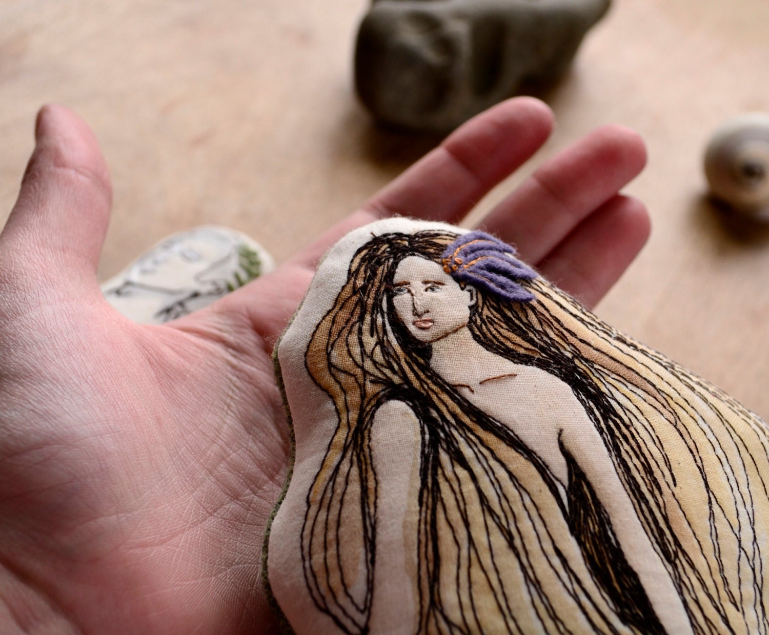 Cloth Mermaid Doll. The Little Mermaid. Hand painted cloth doll by AlyParrott on Etsy.