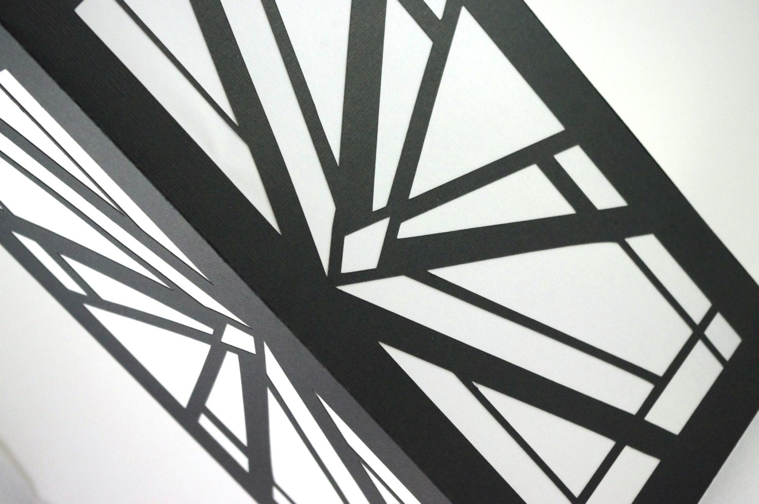 Art Deco Luminaries - Black White Wedding Centerpiece Decorations - Modern Geometric Paper Lantern