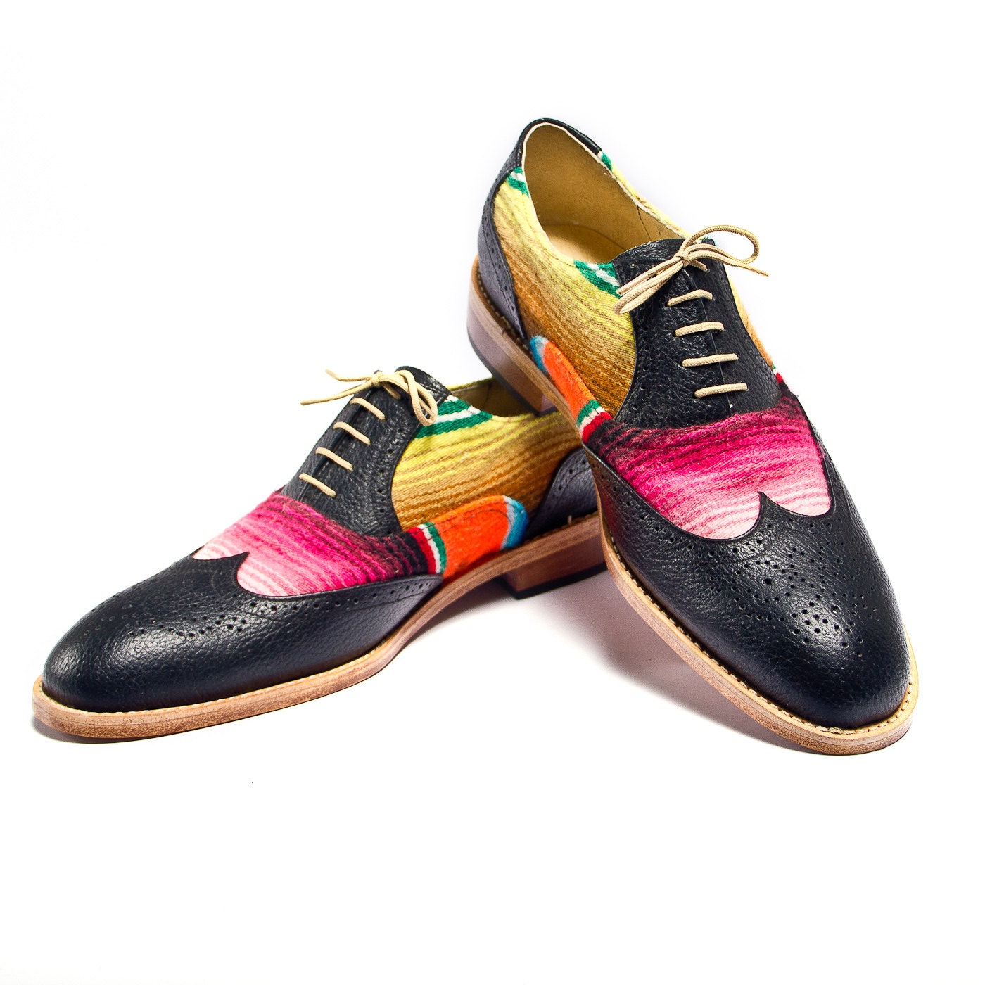 mexican blanket ( zarape ) and black brogues oxford shoes - FREE WORLDWIDE SHIPPING