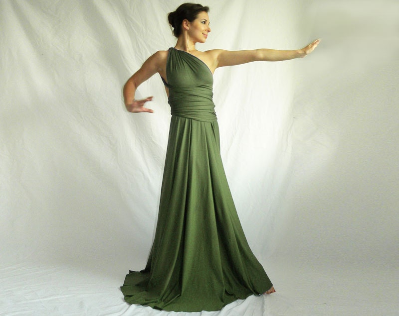 Convertible dress Infinity Wrap Chameleon Maxi Dress  Grass Green bridesmaids dress