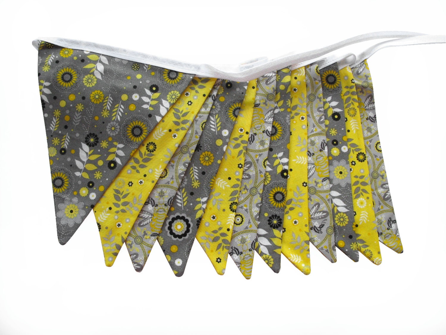 Modern Designer Fabric Yellow Grey & by MerryGoRoundHANDMADE