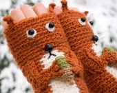 SQUIRREL FINGERLESS GLOVES (Rusty) - Free Shipping Worldwide