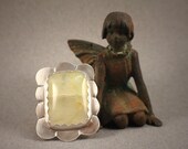Silver Australian Prehnite Statement Ring