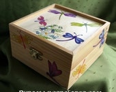 Dragonflies Decoupage Wooden Trinket Box