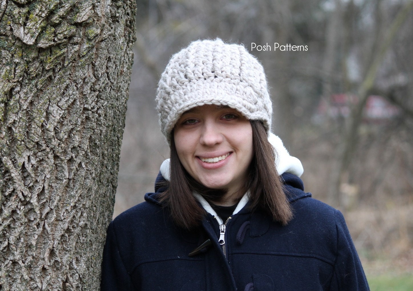 Crochet Hat PATTERN - Newsboy Newsgirl Visor Hat Crochet Pattern - Instant Download PDF 159 - 3 Sizes - Photo Prop Pattern