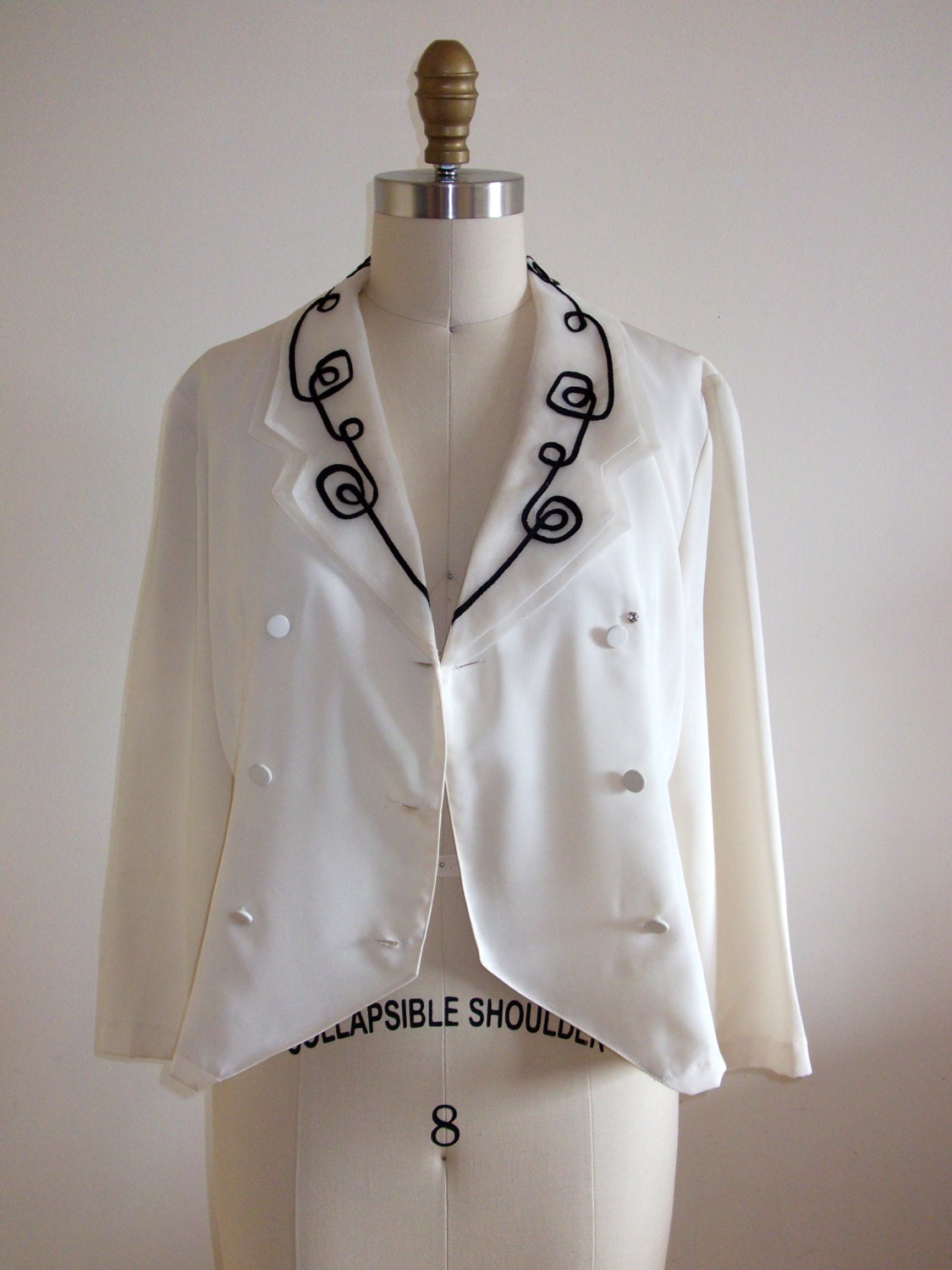 Black & White Tuxedo Swirl Jacket /// 90's Vintage