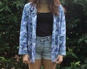 Floral Denim Blazer