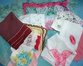 Ten Vintage Handkerchiefs Womens Hankies Scarf