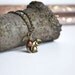 Squirrel Charm Necklace, Brass Squirrel Pendant with Copper Czech Bead, Woodland Creatures, Spring Wildlife Jewelry