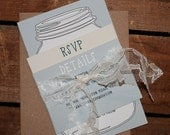 Rustic Mason Jar DIY Printable 3 Piece Wedding Invitation Suite