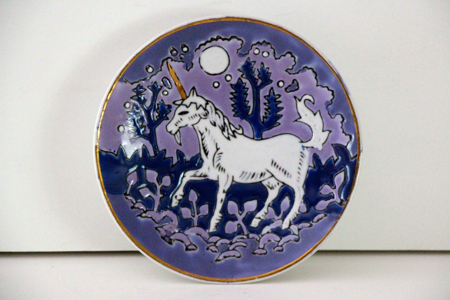 Vintage Ceramic Unicorn Dish