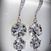 Rhinestone earrings - past, present and future - crystal earrings - Sterling silver - Bridal jewelry - Anniversary - gift -