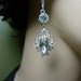 Crystal Rhinestone earrings - Marquise - Beautifully detailed - Sterling Silver ear wires -  Bridal jewelry - The princess -
