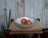 Cottage chic opaque milkglass bowl-vintage wedding decor-trimmed in gold