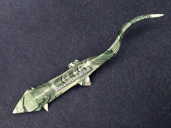Items similar to GECKO Dollar Origami Reptile Lizard Animal Made of
